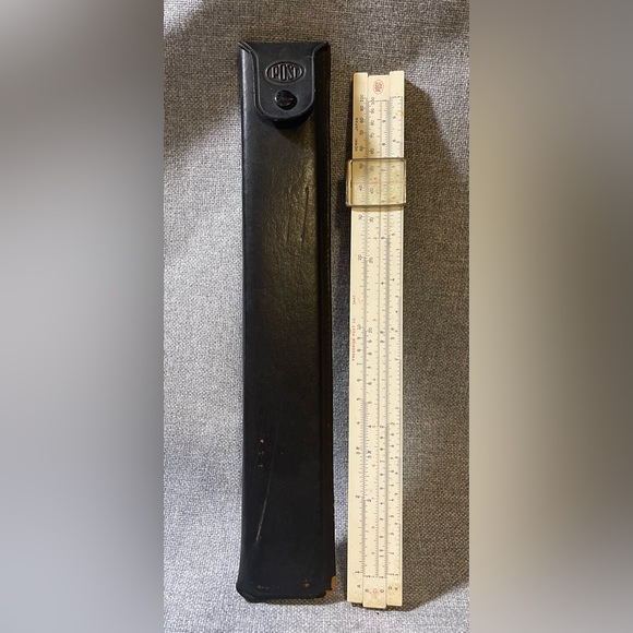 Vintage Frederick Post Co. 1447 Bamboo Slide Rule Ruler with Case Japan - Picture 1 of 16